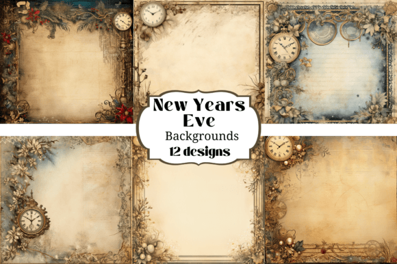 12 New Years Digital Paper Backgrounds for Festive Projects