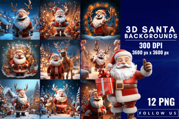 3D Santa Backgrounds: Elevating Holiday Visuals