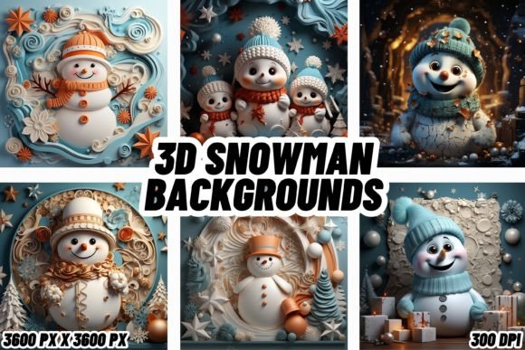 3D Snowman Backgrounds: Festive Winter Design Assets