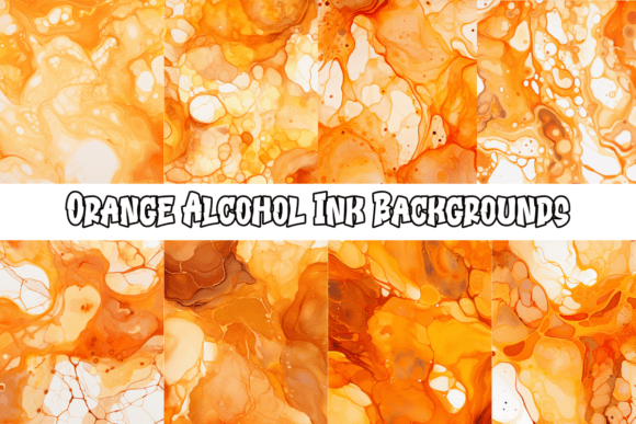 Dynamism in Design: Unleashing Orange Alcohol Ink Backgrounds