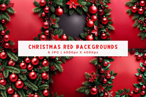 Elevate Your Festive Designs with Christmas Red Natural Backgrounds