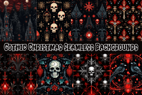 Enchanting Gothic Christmas Seamless Backgrounds