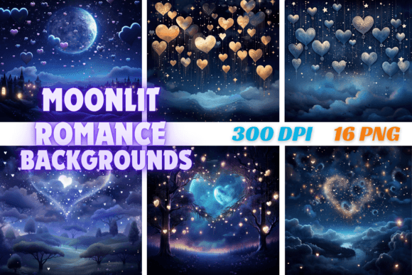Enchanting Visuals: The Moonlit Romance Backgrounds Collection