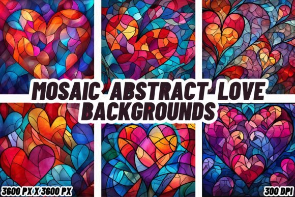 Mosaic Abstract Love Backgrounds: Visual Storytelling