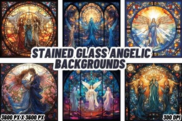 Stained Glass Angelic Backgrounds: A Digital Sanctuary