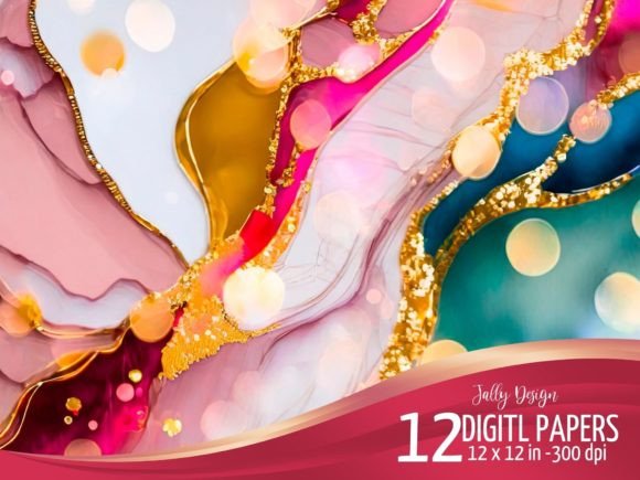 Unlock Creative Potential with Pink Bokeh Alcohol Ink Glam Backgrounds