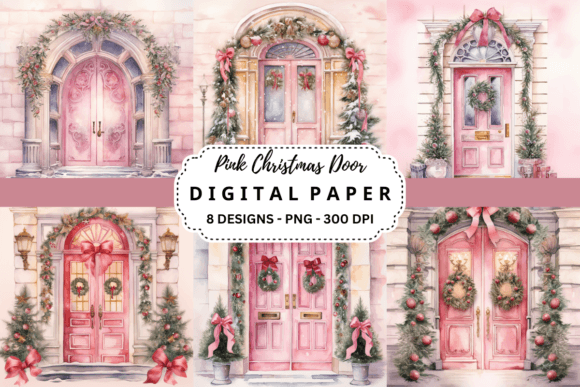 Unlock Festive Magic: Pink Christmas Door Backgrounds for Creatives