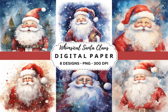Whimsical Santa Claus Backgrounds: 8 Festive Designs for Your Projects